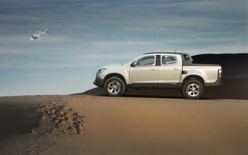 Illustration for article titled Chevy Colorado Rally Concept's a forbidden Hilux fighter